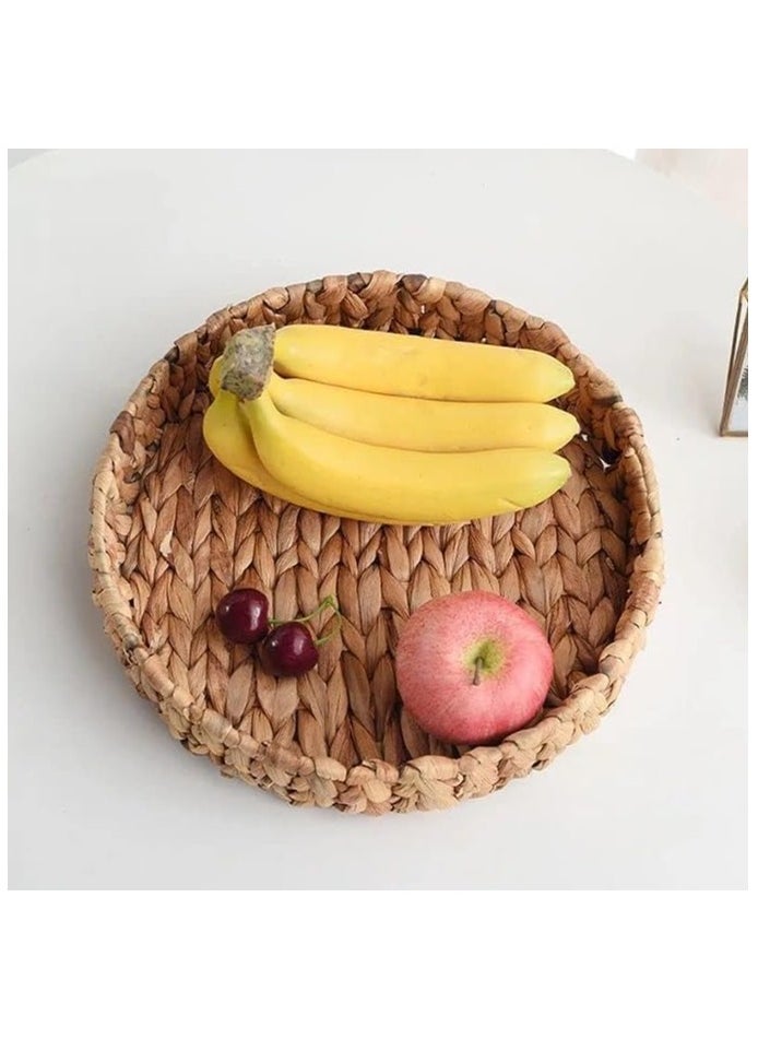 Generic - Wicker Tray Set 3 Pcs With Unique Design For Serving - Round - Image 1