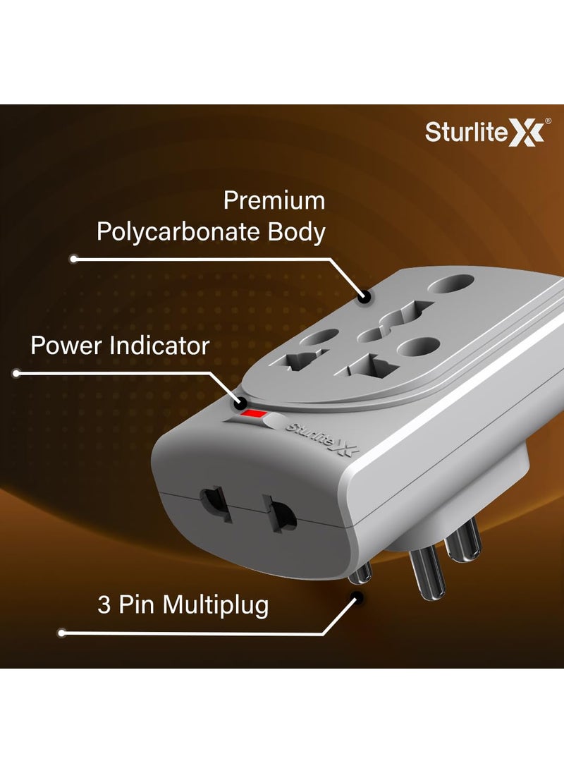 Sturlite Sturlite Konvert Multiplug 616 Conversion Universal AC Travel Adapter6Amp 240V ABS Strong Body Socket Pack of 4  - Image 5