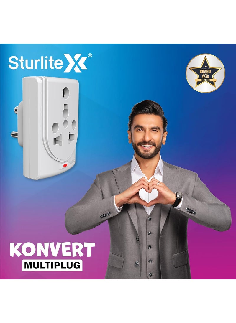 Sturlite Sturlite Konvert Multiplug 616 Conversion Universal AC Travel Adapter6Amp 240V ABS Strong Body Socket Pack of 4  - Image 2