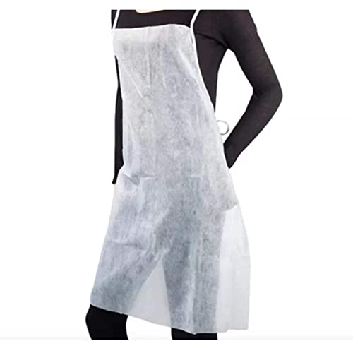 Adaamya Disposable Non Woven Apron Multi-use Universal fit (White) 10 Pcs. - Sold by Smark - Image 2