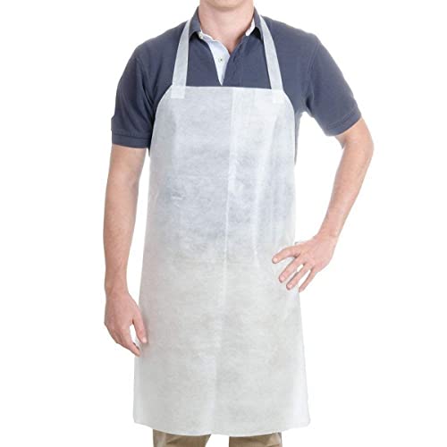 Adaamya Disposable Non Woven Apron Multi-use Universal fit (White) 10 Pcs. - Sold by Smark - Image 1