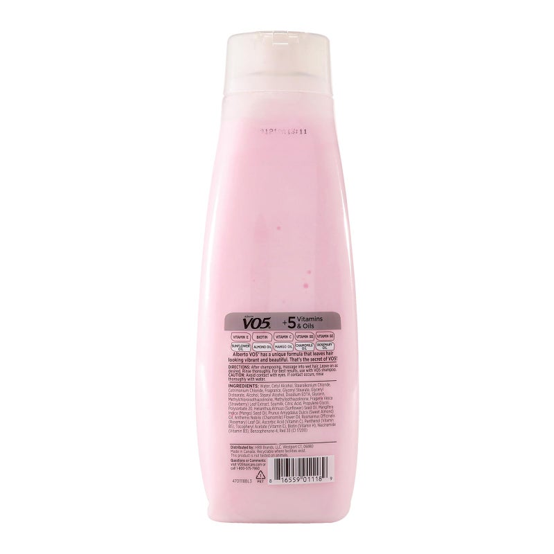 Alberto VO5 Moisture Milks Moisturizing Conditioner - Hair Conditioner with Soothing Soy Milk Protein - Strawberries and Cream Scent - 15 oz - Image 4