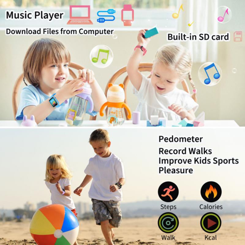 Children Watch: Pink Large Touching Screen Luminous Display - Multifunctional Intelligent Watch for Kids Students Boys Girls - Image 4