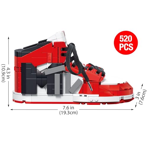 Brickcraft Officially Licensed MTV Icon Sneaker with Shoe Laces in Shoe Box Packaging 561 Pieces Multicolored Brick Building Set - Image 5
