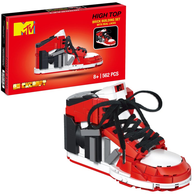 Brickcraft Officially Licensed MTV Icon Sneaker with Shoe Laces in Shoe Box Packaging 561 Pieces Multicolored Brick Building Set - Image 4