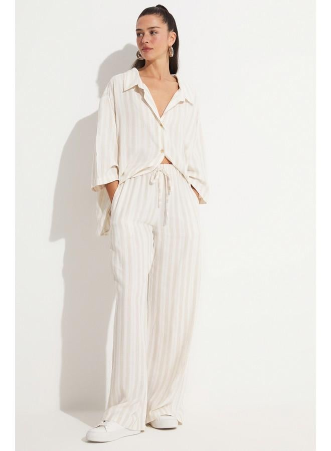 جون طقم قميص وبنطلون فيسكوز مخطط من جوني ستون - Image 2