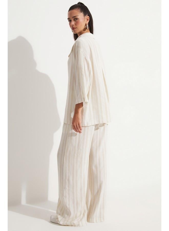 جون طقم قميص وبنطلون فيسكوز مخطط من جوني ستون - Image 5