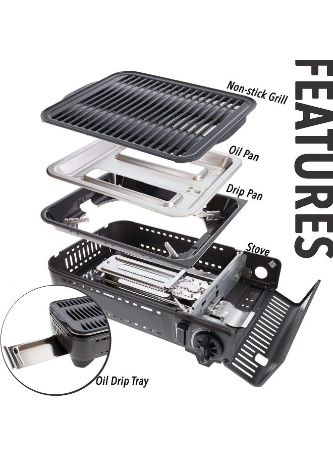 GO2CAMPS - Portable Outdoor Barbecue Grill Stove with Magnetic Holder for Catridge | BBQ Grill Camping stove for Kabab, Kufta, Meats - Compact and Easy to Carry for Camping,Trip,Travelling and BBQ - Image 1