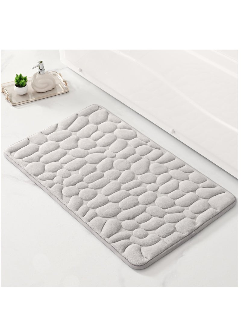 1-Piece Size Is 50x80 Cm Household Cobblestone Embossed Doorstep Carpet Doormat Bathroom Minimalist Wind Absorbent Foot Mat Bathroom Anti-Skid Mat Floor Mat