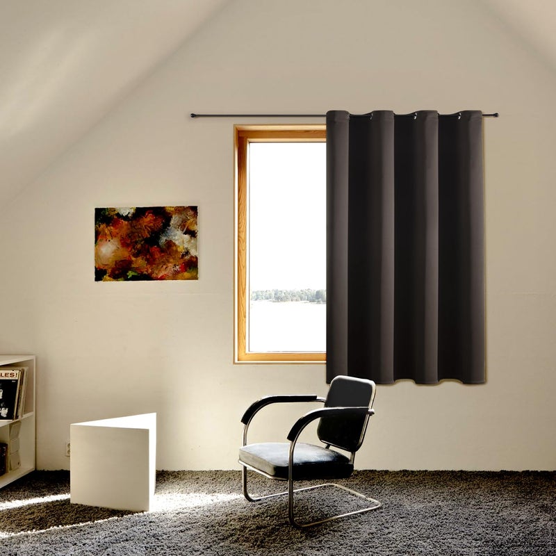 ChrisDowa Grommet Blackout Curtains for Bedroom - Thermal Insulated Room Darkening Curtains for Living Room (1 Panel Set  Brown 52W x 63L) - Image 1