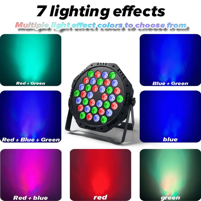 36 خرزة LED سوداء قابلة للتحكم عبر DMX من الأضواء المسرحية RGB لعروض الدي جي والحفلات وعيد الميلاد والأفراح والنوادي، متوافقة مع برامج وأجهزة DMX - Image 4