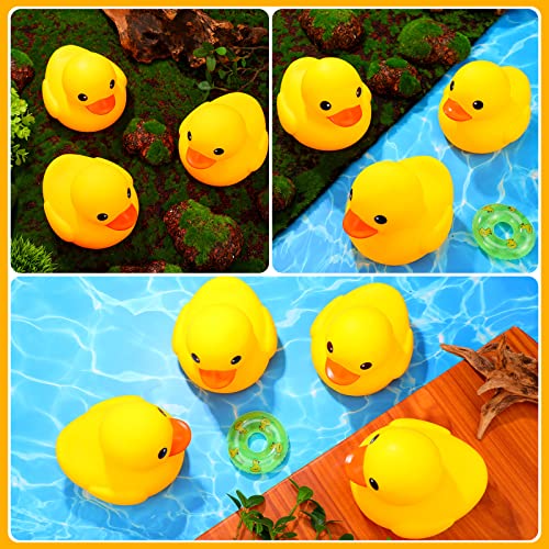 Vinsot 4 Pcs 7 Inches Large Yellow Rubber Ducks Large Bath Squeak Duck Float Bath Toy for Birthday Party Favors Gift Summer Beach Pool Baby Shower Activity Carnival Game Party Decoration - Image 4