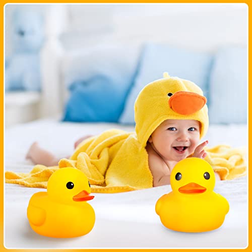Vinsot 4 Pcs 7 Inches Large Yellow Rubber Ducks Large Bath Squeak Duck Float Bath Toy for Birthday Party Favors Gift Summer Beach Pool Baby Shower Activity Carnival Game Party Decoration - Image 5