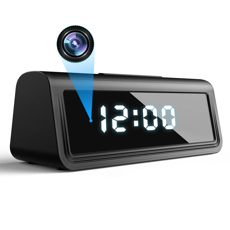 TECHNOVIEW TECHNOVIEW WiFi Camera Digital Table Clock HD 4k Video and ...