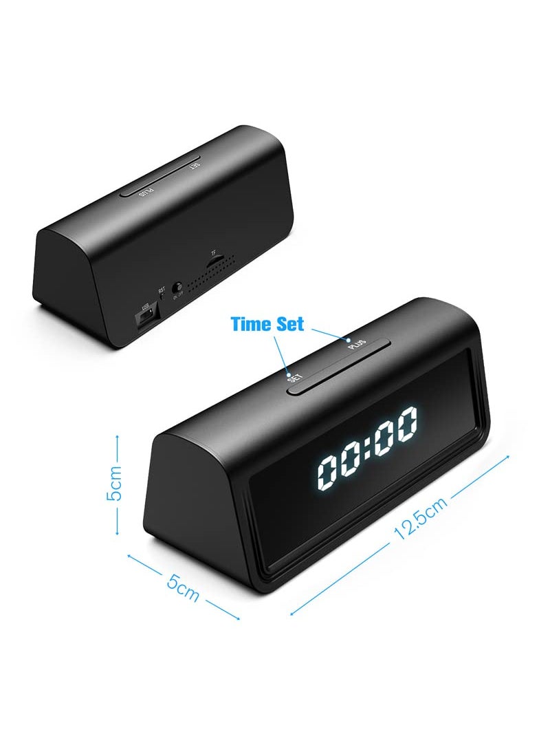 TECHNOVIEW TECHNOVIEW WiFi Camera Digital Table Clock HD 4k Video and Audio Recording Low Light Night Vision Motion Detection Wide Angle Indoor Security Camera Support Upto 128GB Sd Card Black  - Image 2
