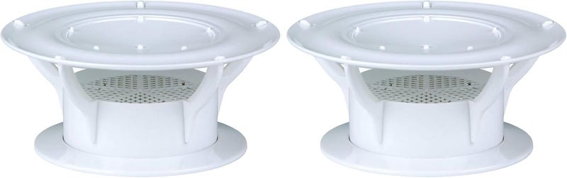 Lippert Components Lippert 360 Siphon RV Roof Vent Cap for Odor Prevention with Universal Fit, Built-In Bug Screen, White Polycarbonate - 389381 (Pack of 2) - Image 1