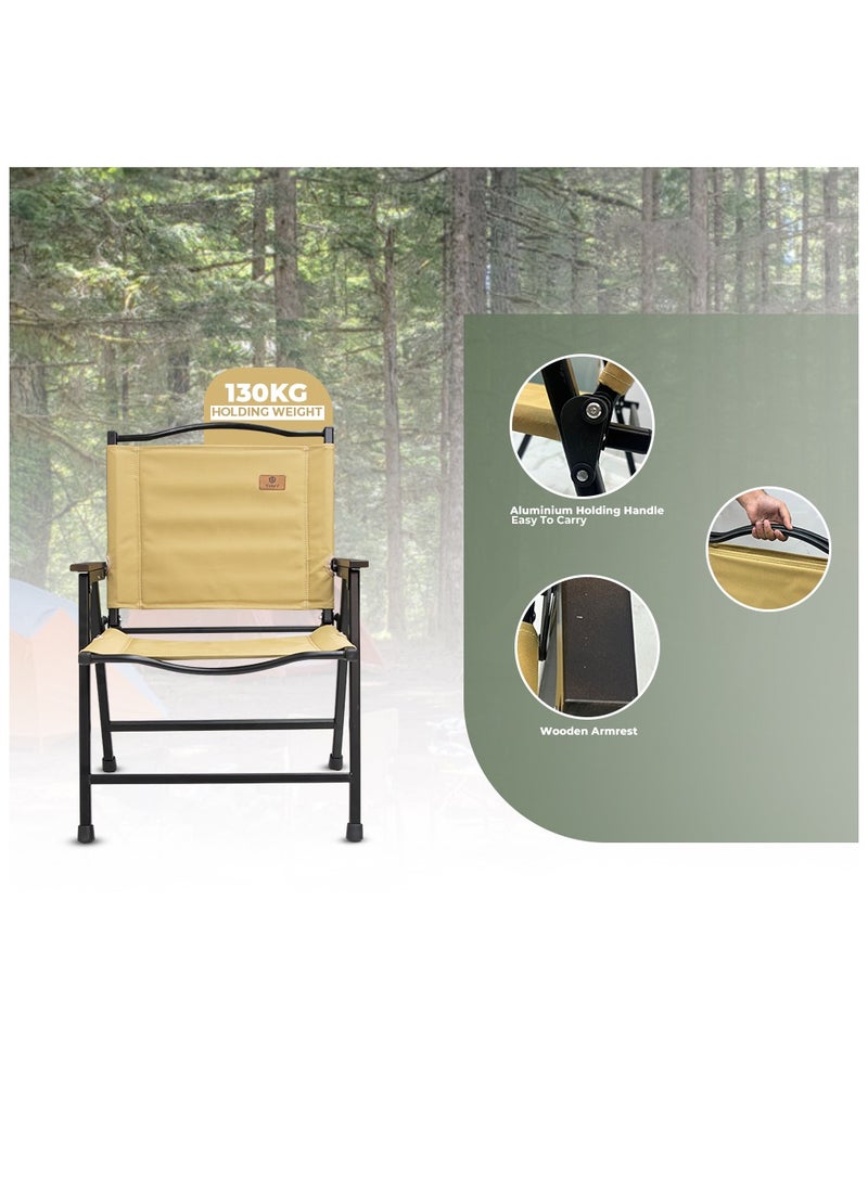 توبيز كرسي التخييم القابل للطي Tobys للبالغين خارج إطار سبائك الألومنيوم شديد التحمل مع مسند ذراع مريح - Image 5