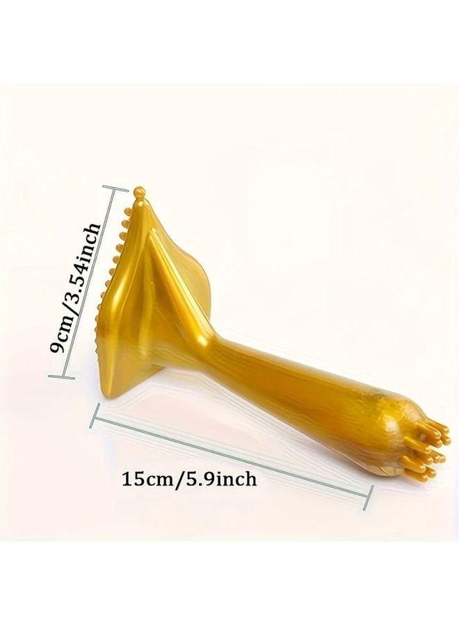 1 قطعة فرشاة تدليك ذهبية بمقبض طويل تصميم مثلث شعيرات كثيفة تحفيز الأنسجة العميقة ضغط الجسم سبا للاستخدام المنزلي - Image 4