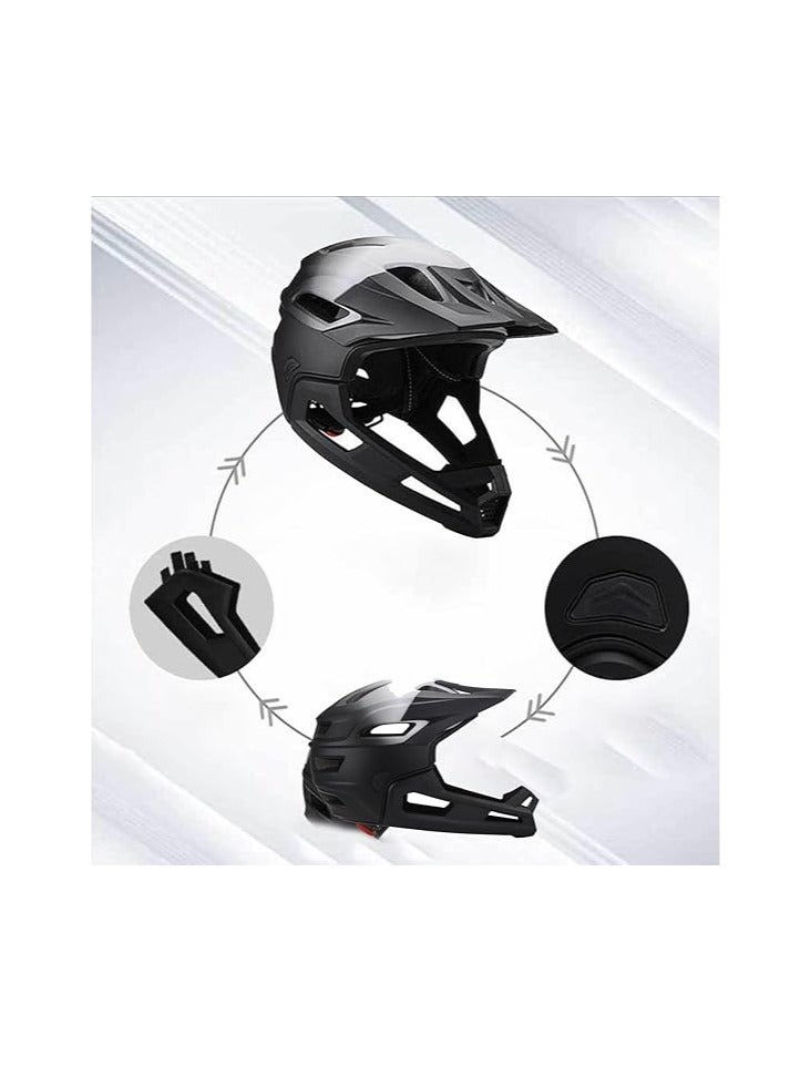 Motorcycle Helmets for Adults Motorcycle Half Helmet Full Face Bike Helmet Adult Cycling Helmet with Detachable Chin Guard and Visor for Mountain Biking (Gradual) - Image 4