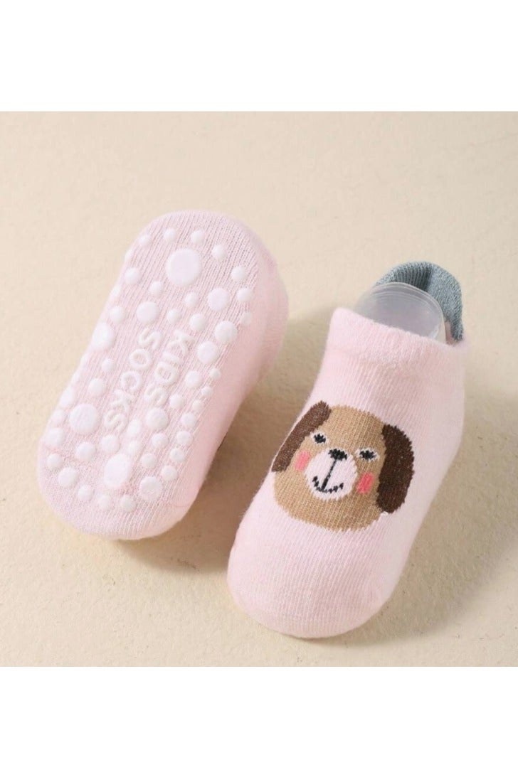 12-Pack Kids Cartoon Ankle Socks with Non-Slip Silicone - Cotton Rich Blend, Knit Fabric, All-Season Comfort for Kids, Assorted Designs - Machine Washable (1 - 3y) - Image 3