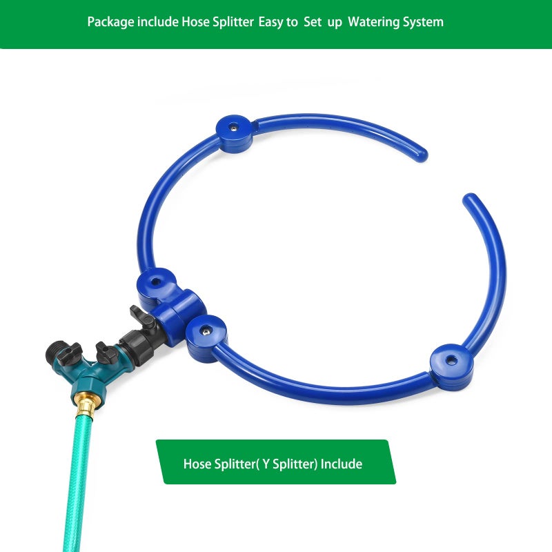 ZZM 360Â°Tree Water System Tree Watering Ring Circle Sprinkler and Irrigation System Targeted Water with Y Hose Splitter for New Tree Outdoor Plants Raised Garden Beds Shrubs (Small) - Image 3