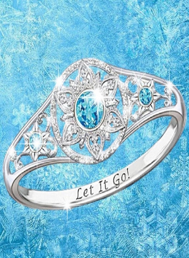 LRGKMCWTOB 925 Sterling Silver Snowflake Ring, AAA Cubic Zirconia Snowflake Ring, Snowflake Rhinestone Flower Simulation Diamond Ring Size 10 - Image 4