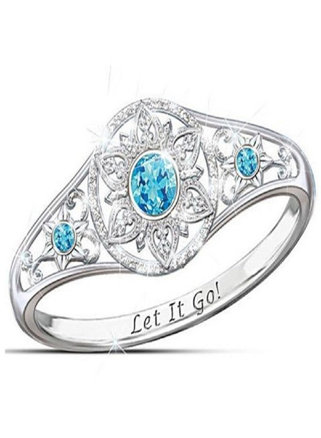 LRGKMCWTOB 925 Sterling Silver Snowflake Ring, AAA Cubic Zirconia Snowflake Ring, Snowflake Rhinestone Flower Simulation Diamond Ring Size 10 - Image 5