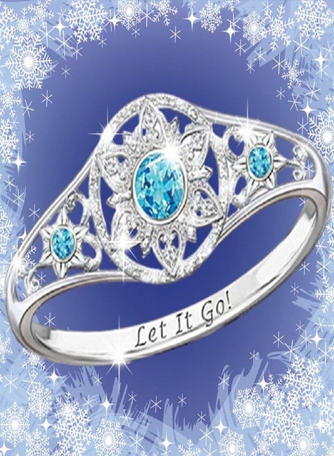 LRGKMCWTOB 925 Sterling Silver Snowflake Ring, AAA Cubic Zirconia Snowflake Ring, Snowflake Rhinestone Flower Simulation Diamond Ring Size 10 - Image 2