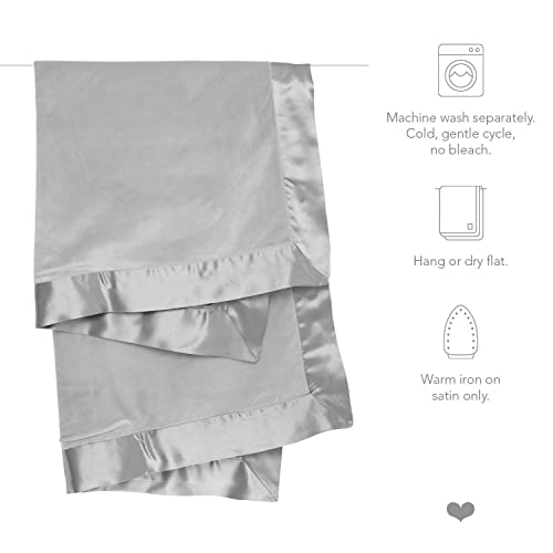 Little Giraffe Baby Blanket - Velvet Soft Blanket with Satin Trim - Baby Stroller Blanket - Newborn Baby Essentials & Baby Gifts - 29x35" - Silver - Image 4