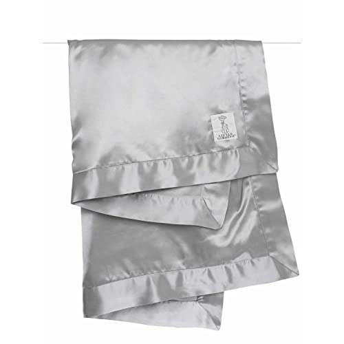 Little Giraffe Baby Blanket - Velvet Soft Blanket with Satin Trim - Baby Stroller Blanket - Newborn Baby Essentials & Baby Gifts - 29x35" - Silver - Image 1
