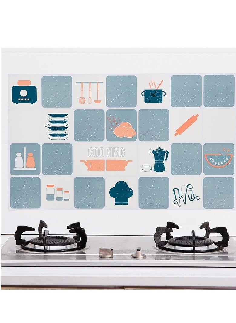 Captaintech Kitchen Wallpaper, Waterproof And Grease Proof, High Temperature Resistant Aluminum Foil, Cartoon Pattern  - Image 1