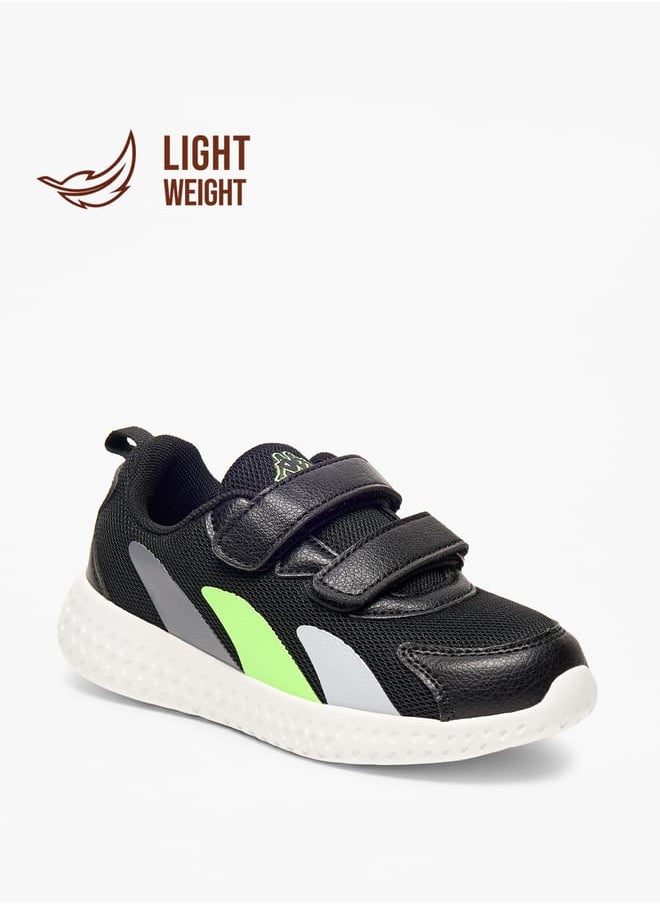 Kappa Boys' Logo Detail Sports Shoes with Hook and Loop Closure  - Image 1