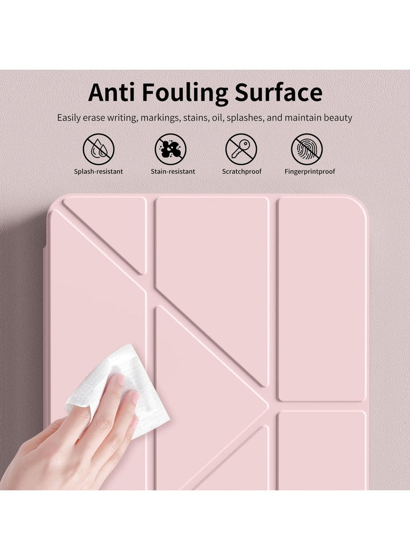 لـ iPad Pro 13 بوصة (2024 7th M4 / 2025 8th M5) غطاء الحالة ، تصميم على شكل 3 + Y قابل للتشوه ، زاوية متعددة ، غطاء اللوح الجلدي الناعم Tpu ، إيقاظ / نوم تلقائي ، مسحوق - Image 2