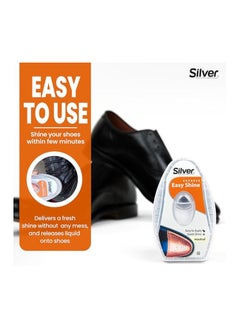 Silver Shoe Polishing Sponge with Internal Transparent Polishing Liquid – Colorless, Suitable for All Shoe Colors – Quick and Easy Shine – 10 x 6 cm  - Image 3