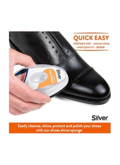 Silver Shoe Polishing Sponge with Internal Transparent Polishing Liquid – Colorless, Suitable for All Shoe Colors – Quick and Easy Shine – 10 x 6 cm  - Image 2