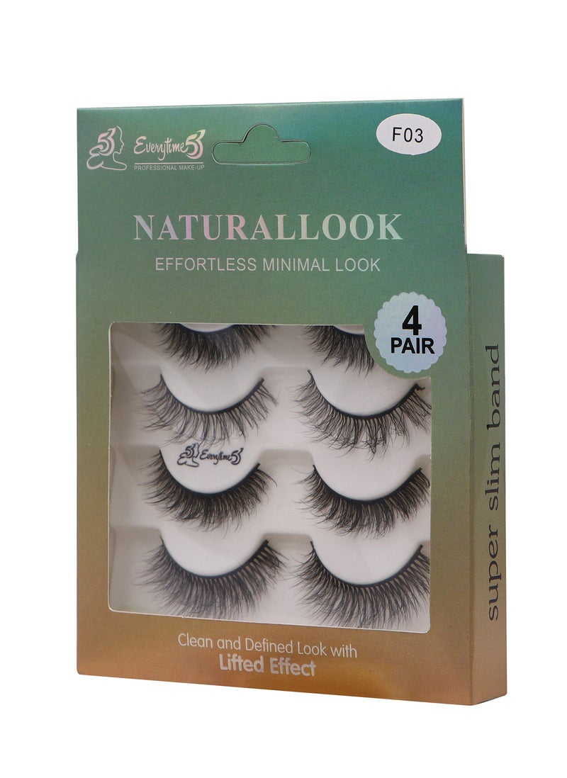 Everytime53 Women's 4 Pair Natural Look Eye Lashes - F03 - Image 3