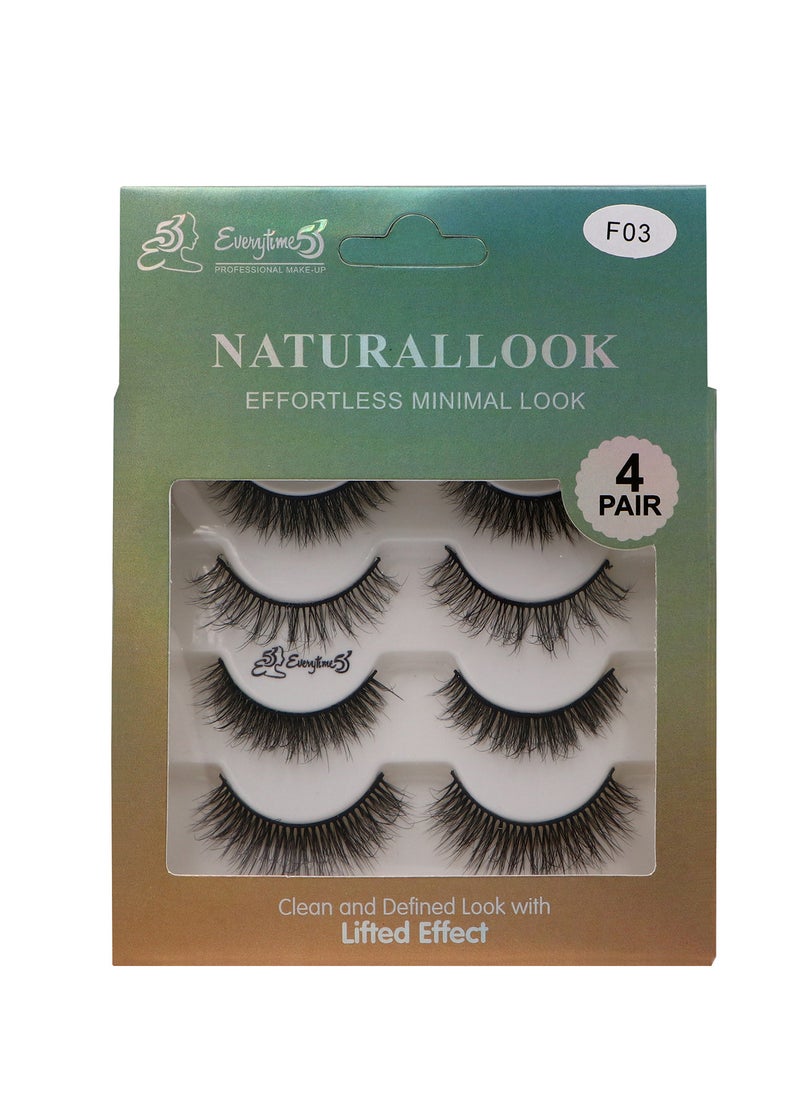 Everytime53 Women's 4 Pair Natural Look Eye Lashes - F03 - Image 1