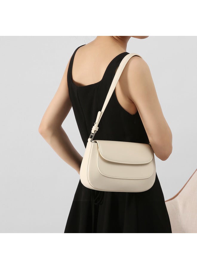 2024 Niche Design High-end Saddle Bag All-match Fashion Baguette Women's Bag Shoulder Bag Commuter Underarm Bag-Color:Silver - Image 3