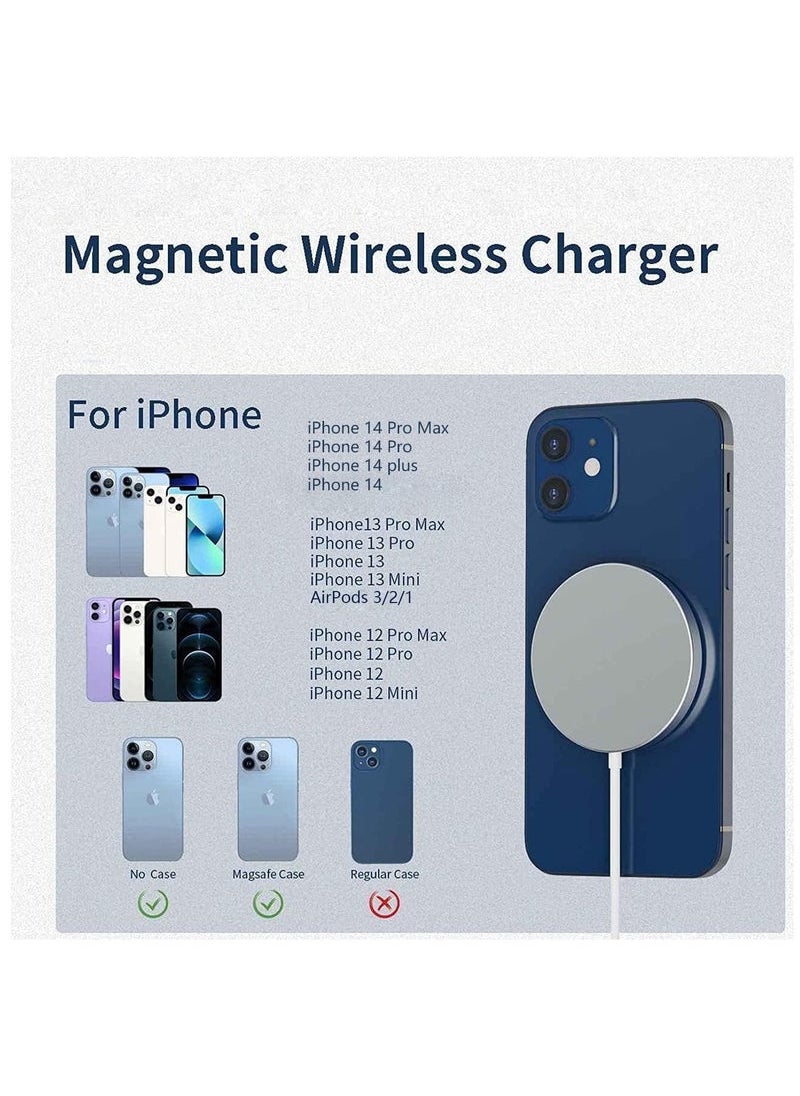 Generic - MagSafe Charger【MFI/UACK Certified】 USB C Fast Charging,Wireless Magnetic Fast PD Charging up to 15W Compatibility with iPhone 14,14 Plus,14 Pro,14 Pro Max , 13,12 series,AirPods Pro2 - Image 1