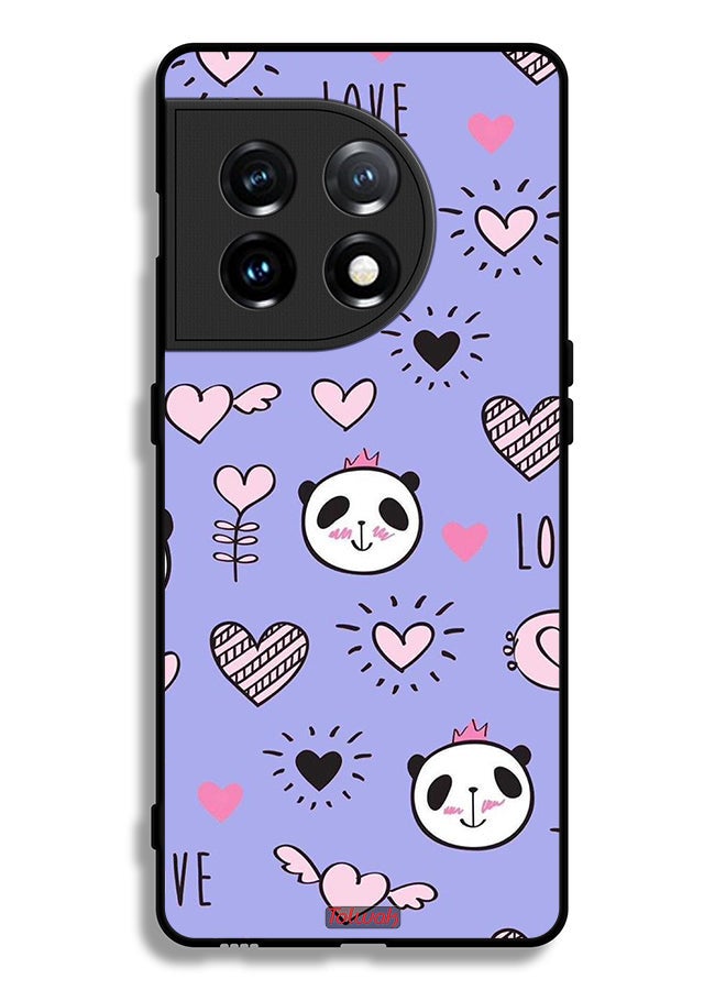 Tolwak OnePlus 11 5G Protective Case Cover Love And Panda Doodle - Image 2