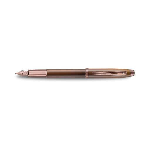 Sheaffer 100 9374 Coffee Edition Matt Brown Fountain Pen with Regal Brown PVD Appointments and Signature mid band - Medium Point - Image 5