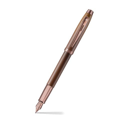 Sheaffer 100 9374 Coffee Edition Matt Brown Fountain Pen with Regal Brown PVD Appointments and Signature mid band - Medium Point - Image 1