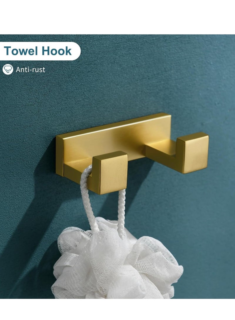 4 Pieces Bathroom Hardware Accessories Set Modern Gold Towel Bar Set for Bathroom, Stainless Steel Wall Mounted, 23.6 Inch - Image 4