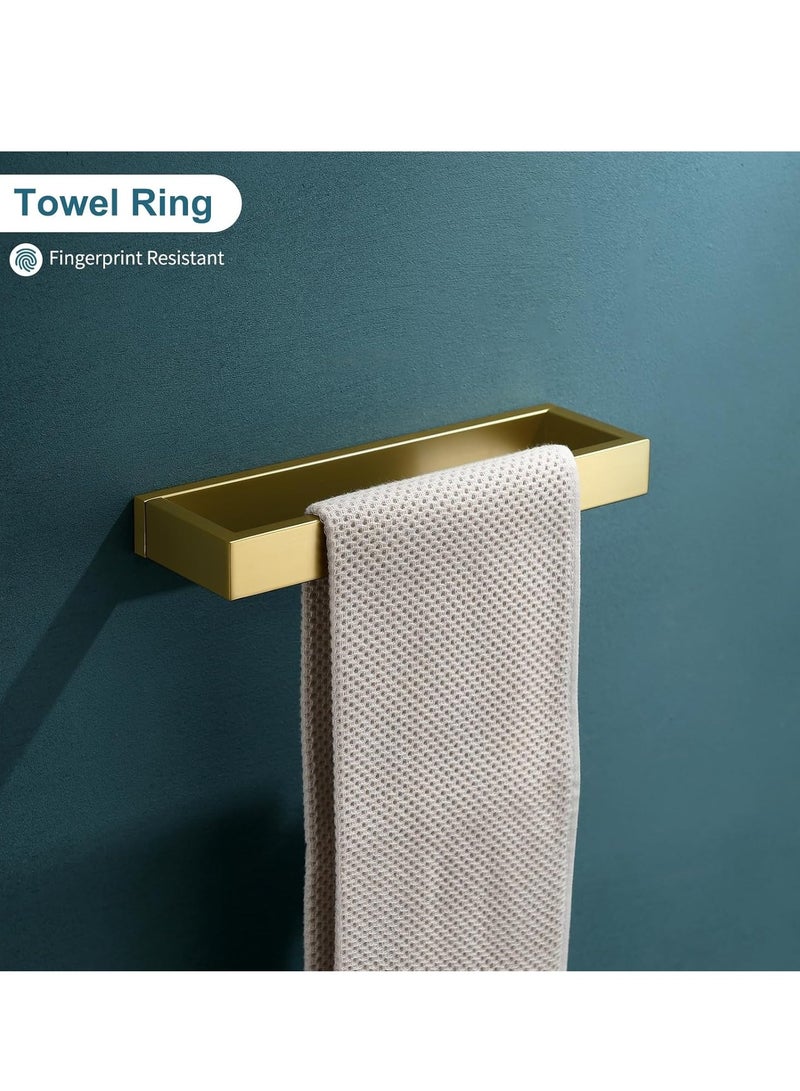 4 Pieces Bathroom Hardware Accessories Set Modern Gold Towel Bar Set for Bathroom, Stainless Steel Wall Mounted, 23.6 Inch - Image 2