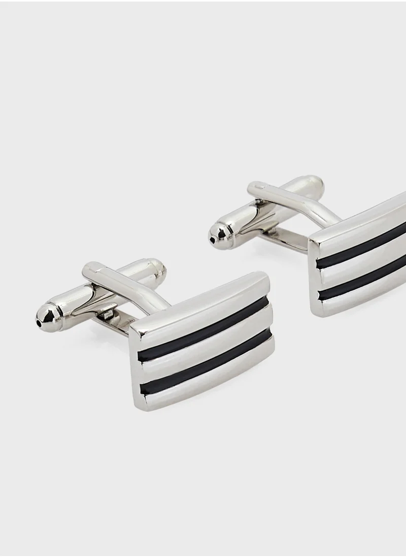 روبرت وود Stripes Detail Classic Cufflinks
