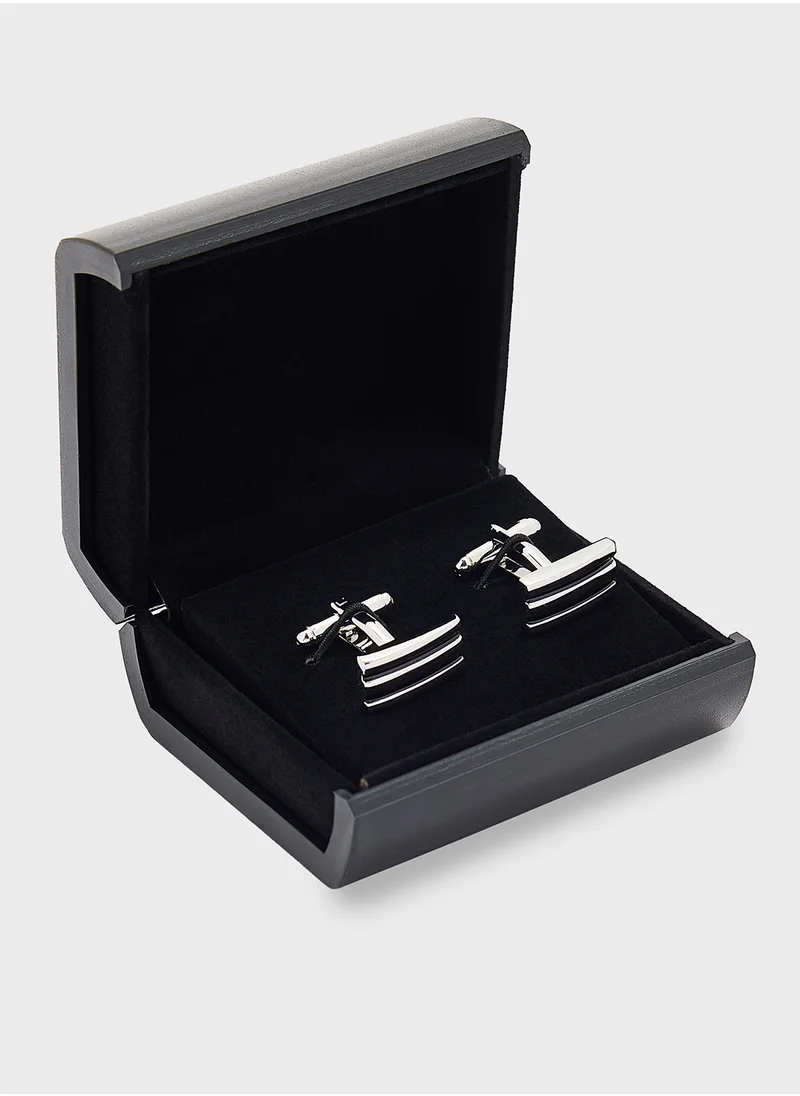 روبرت وود Stripes Detail Classic Cufflinks