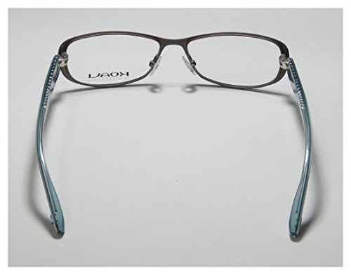 Koali 7186k For Ladies/Women Designer Full-Rim Shape Light Weight Adjustable Pads Eyeglasses/Spectacles (52-15-130, Gray/Teal/White) - Image 5