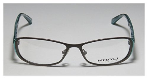 Koali 7186k For Ladies/Women Designer Full-Rim Shape Light Weight Adjustable Pads Eyeglasses/Spectacles (52-15-130, Gray/Teal/White) - Image 3
