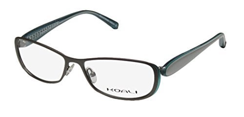 Koali 7186k For Ladies/Women Designer Full-Rim Shape Light Weight Adjustable Pads Eyeglasses/Spectacles (52-15-130, Gray/Teal/White) - Image 1