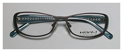 Koali 7186k For Ladies/Women Designer Full-Rim Shape Light Weight Adjustable Pads Eyeglasses/Spectacles (52-15-130, Gray/Teal/White) - Image 2